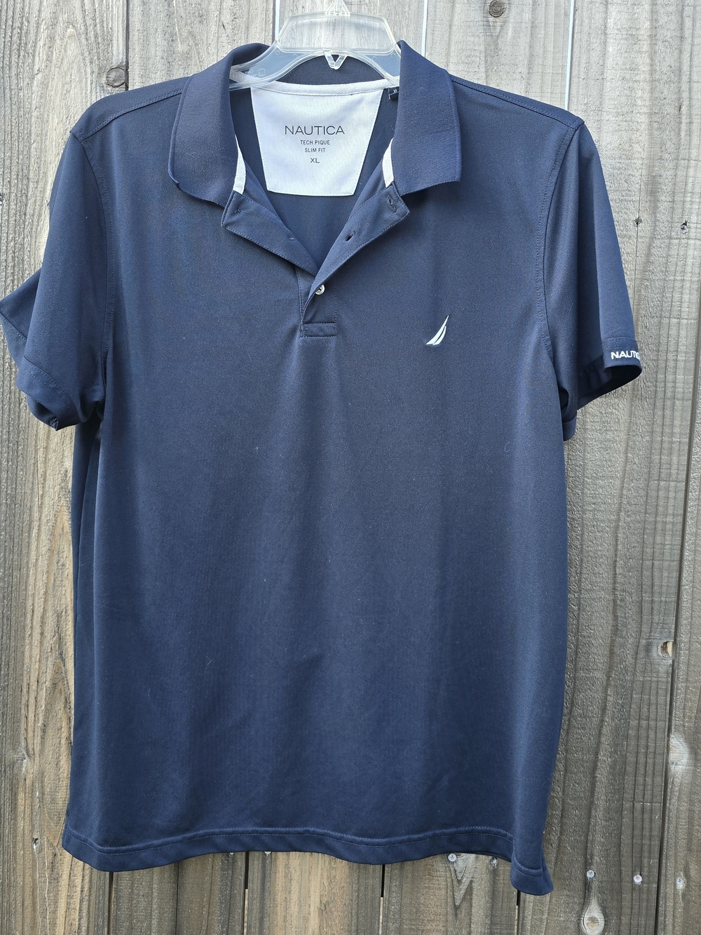 Nautica Men's Navy Blue Short Sleeve Polo with Sail Logo